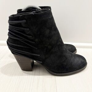 Candie's Womens Caboot Scoot Black Ankle Heel Boot‎ Size 6.5 Bootie